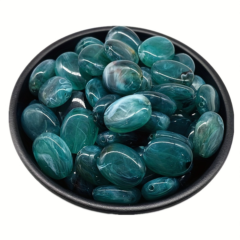 Colorful Oval Shape Striped Beads for DIY Jewelry Making